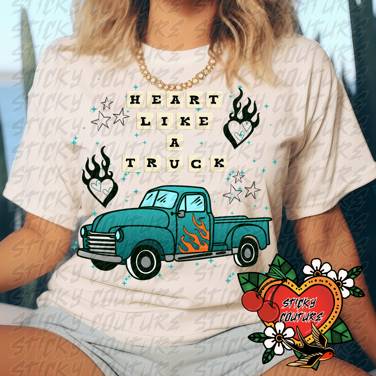 Heart Like a Truck PNG Vintage Western Style yallternative vintage americana Cowgirl rock and roll americana tshirt Design country girl