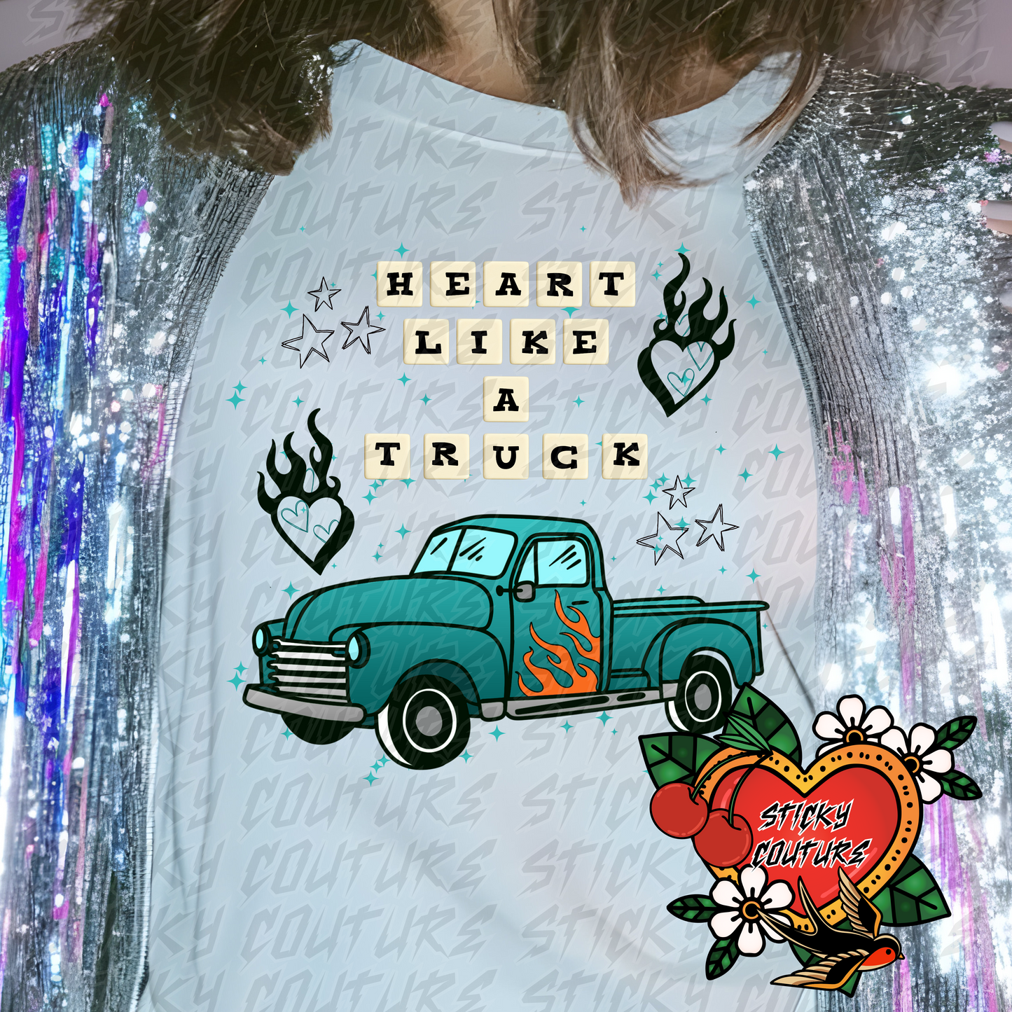 Heart Like a Truck PNG Vintage Western Style yallternative vintage americana Cowgirl rock and roll americana tshirt Design country girl