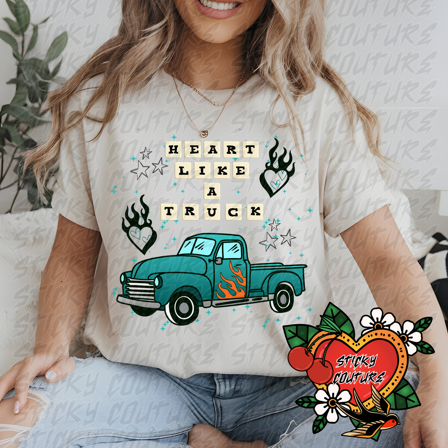 Heart Like a Truck PNG Vintage Western Style yallternative vintage americana Cowgirl rock and roll americana tshirt Design country girl